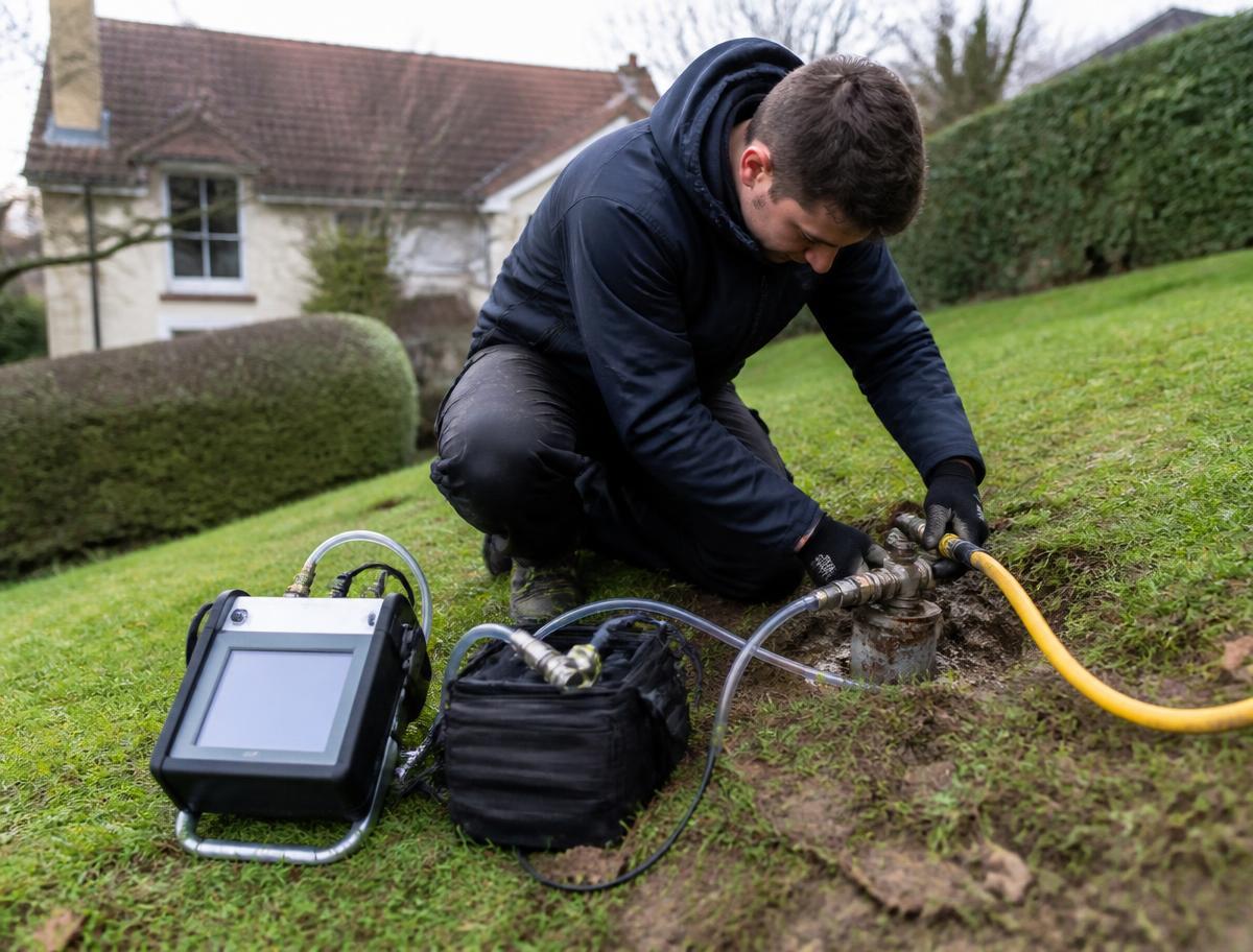 Détection au gaz traceur dans un jardin pavillonnaire à Champigny-sur-Marne
