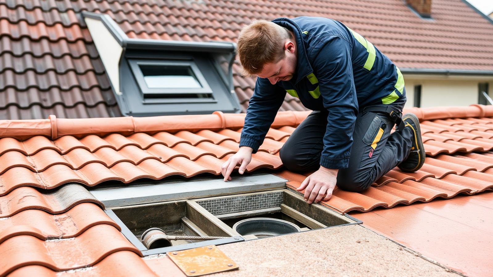 Technicien GIC contrôlant l'étanchéité d'une terrasse à Meudon
