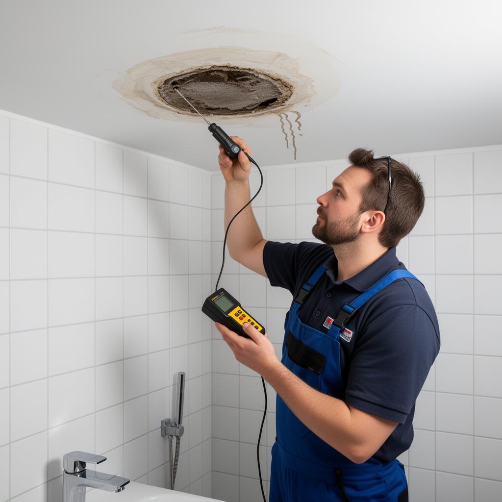 Détection de fuite Infiltration plafond salle de bain - Versailles (78)