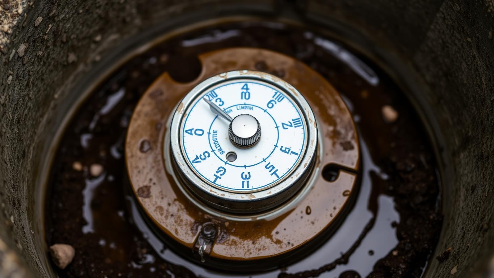 Compteur d'eau en regard extérieur qui continue de tourner sur une maison de Plaisir