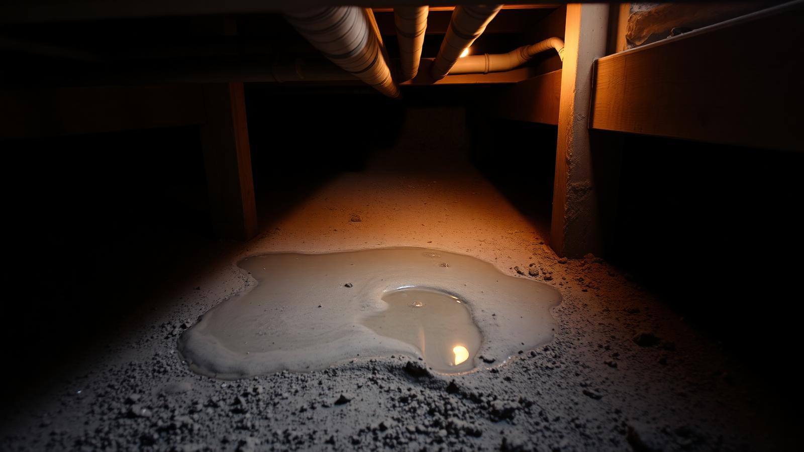 Eau stagnante dans le vide sanitaire d'une maison de Sevran