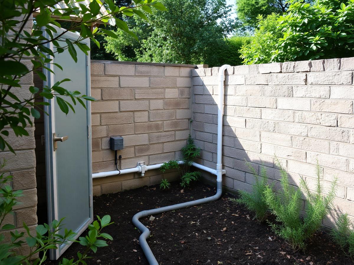 Regard d'assainissement ouvert dans le jardin d'un pavillon de Villeparisis