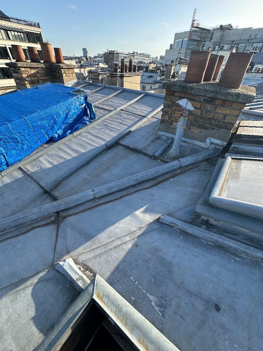 Recherche de fuite toiture zinc Paris