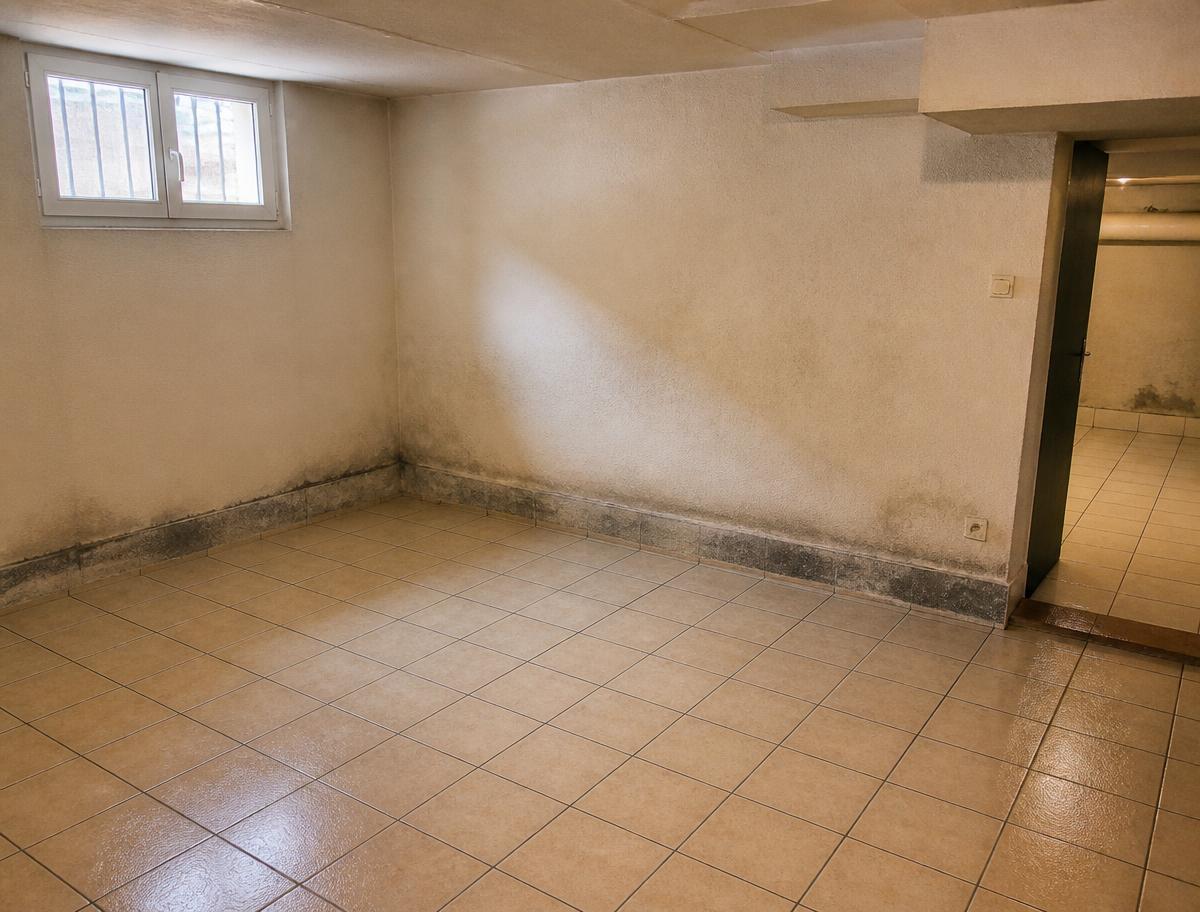 Sous-sol aménagé saint-maurien marqué par l'humidité de la boucle de Marne