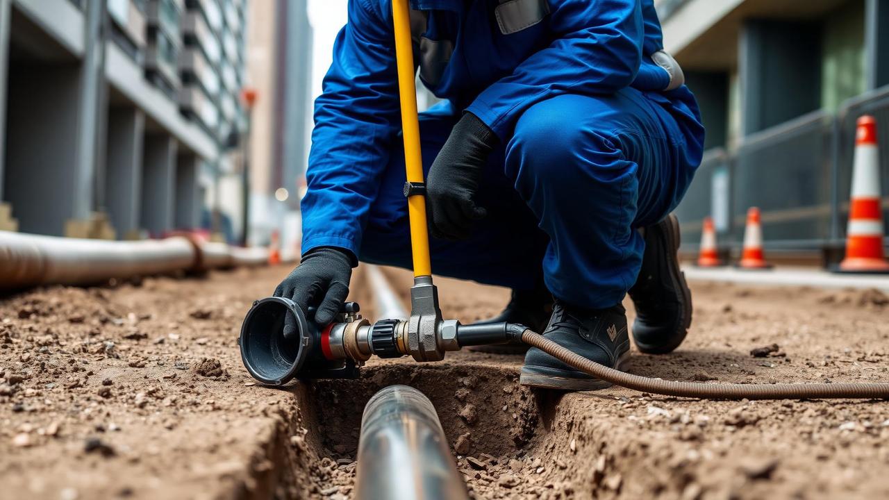 Technicien détection de réseaux enterrés sur chantier